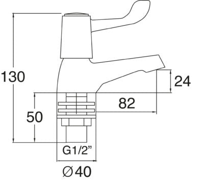 1/2″ Basin Taps with 3″ Levers